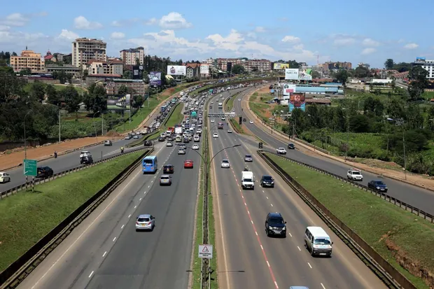 The Thika Superhighway carrying traffic through Nairobi